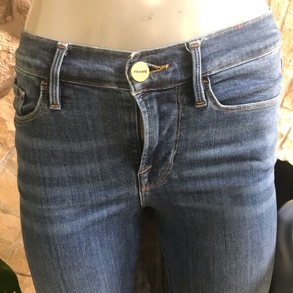 Frame Le Skinny de Jean Step Hem Cotton Modal Jeans Women's Size 26 - Picture 5 of 10